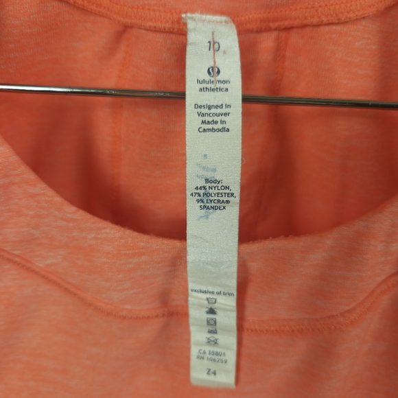 Lululemon Athletica Dash Ruffle Back Peach Tank Top - Picture 3 of 6